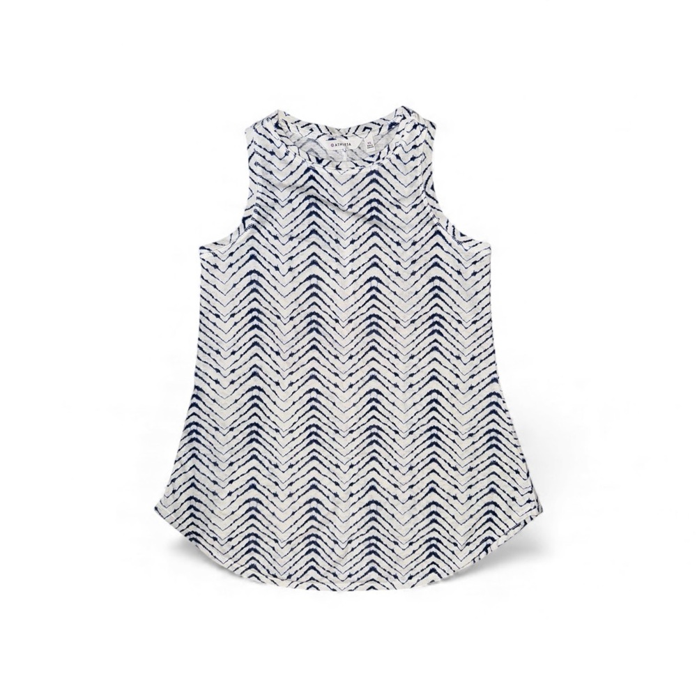 Athleta Chevron XS Soft Tank Top Navy White